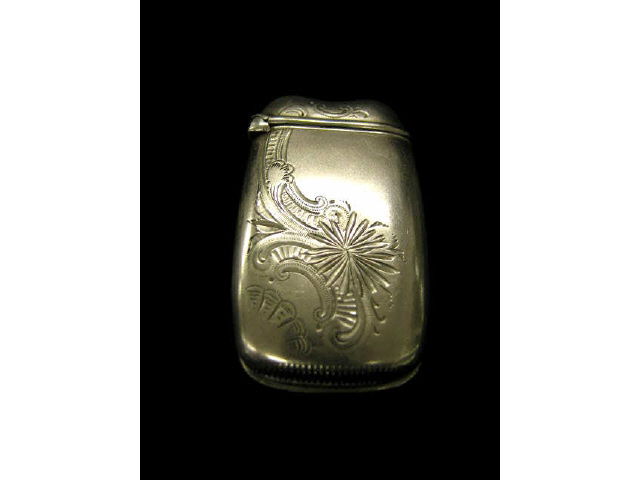 Appraisal: Victorian Sterling Silver Match Safe fine engraved design