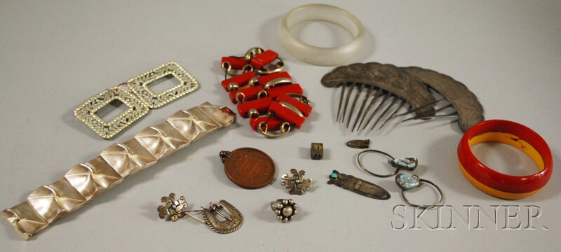 Appraisal: Group of Silver Art Deco and Ethnographic Jewelry Items including