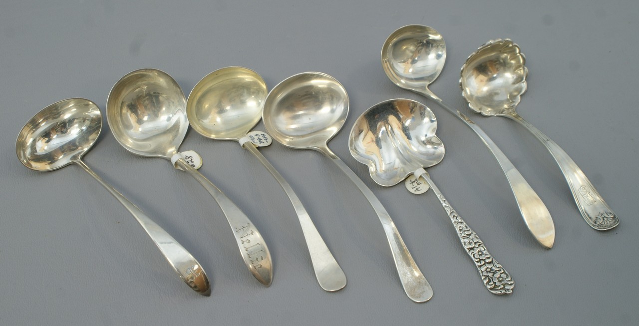 Appraisal: sterling silver ladles one bonbon spoon various makers TO