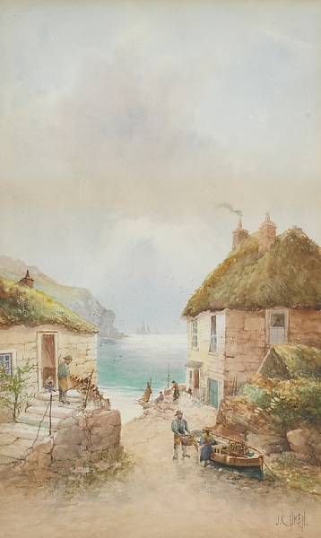 Appraisal: John Clarkson Uren British - A fishing village signed 'J