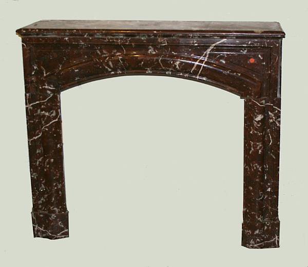 Appraisal: th century The rectangular shelf over arched opening with cushion