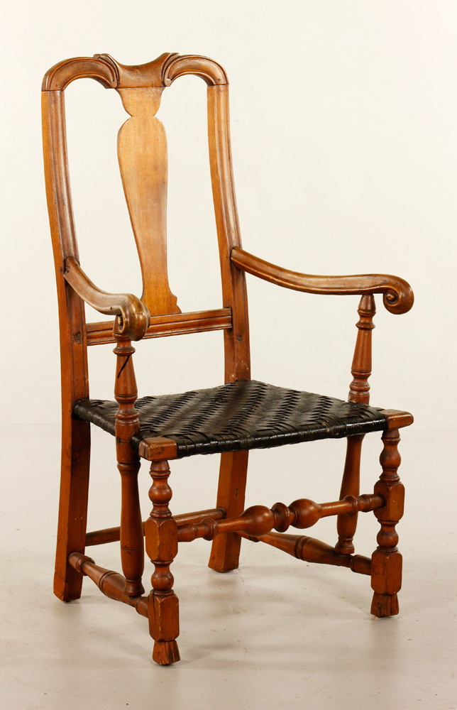 Appraisal: - th C Massachusetts Queen Anne Armchair Massachusetts Queen Anne