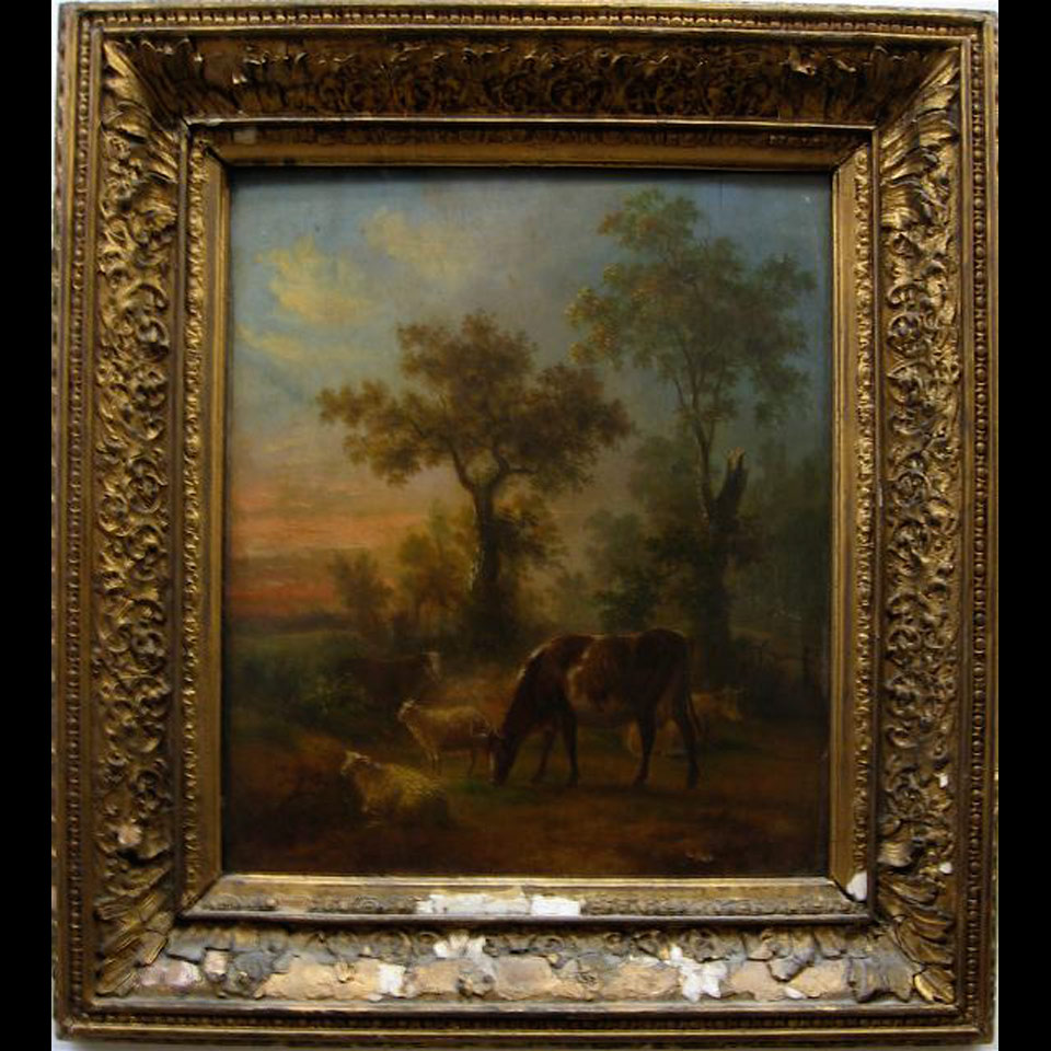 Appraisal: FARM ANIMALS IN A LANDSCAPE BROD TH C BRITISH OIL