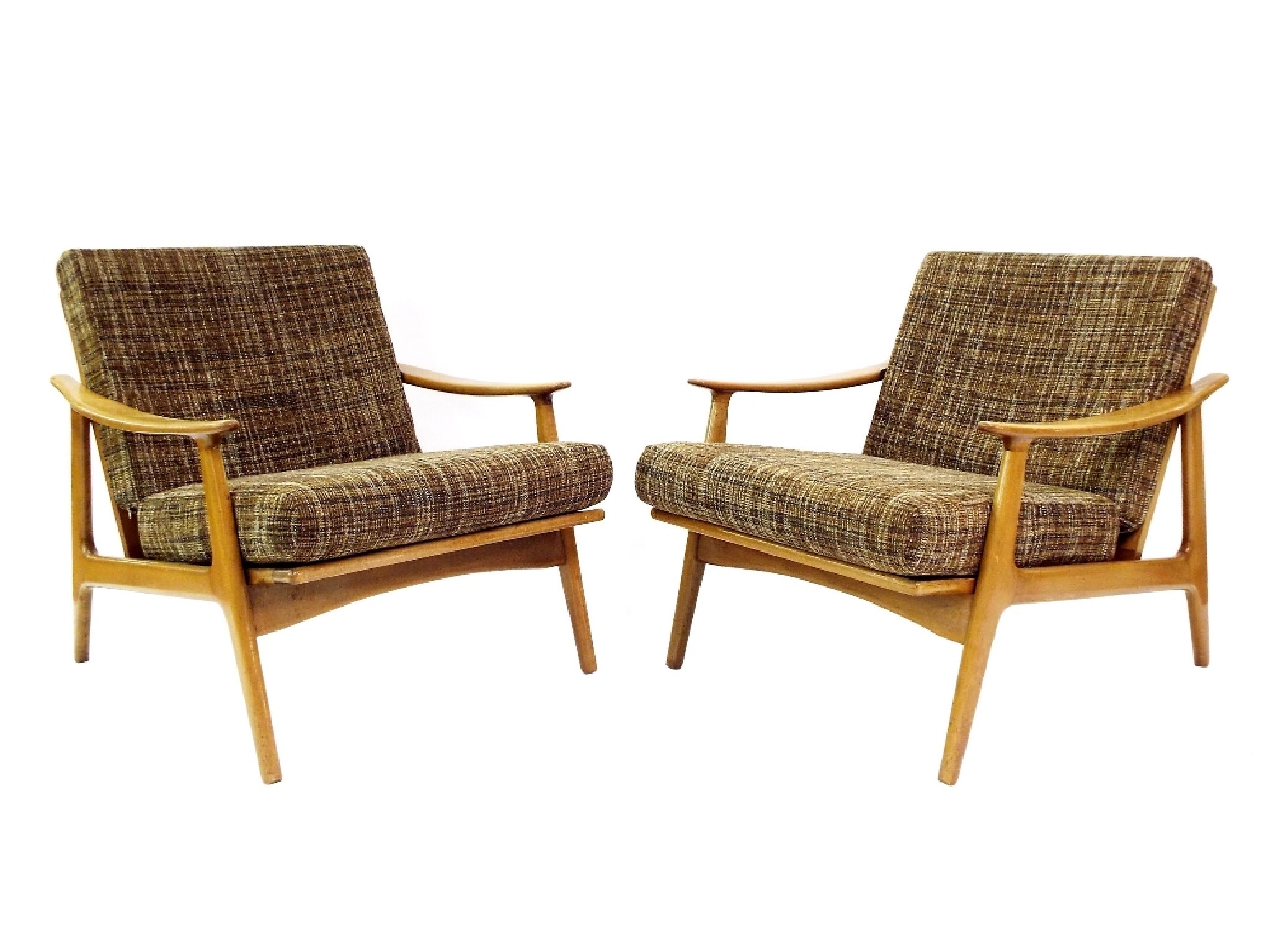 Appraisal: Attributed to Grete Jalk - Pair of Danish blond teak