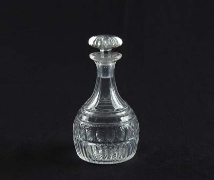 Appraisal: CUT GLASS DECANTER Beautiful crystal decanter has -rayed star in