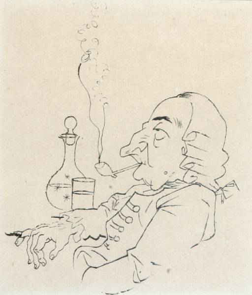 Appraisal: George Grosz German - Untitled The Smoker s Photolithograph on