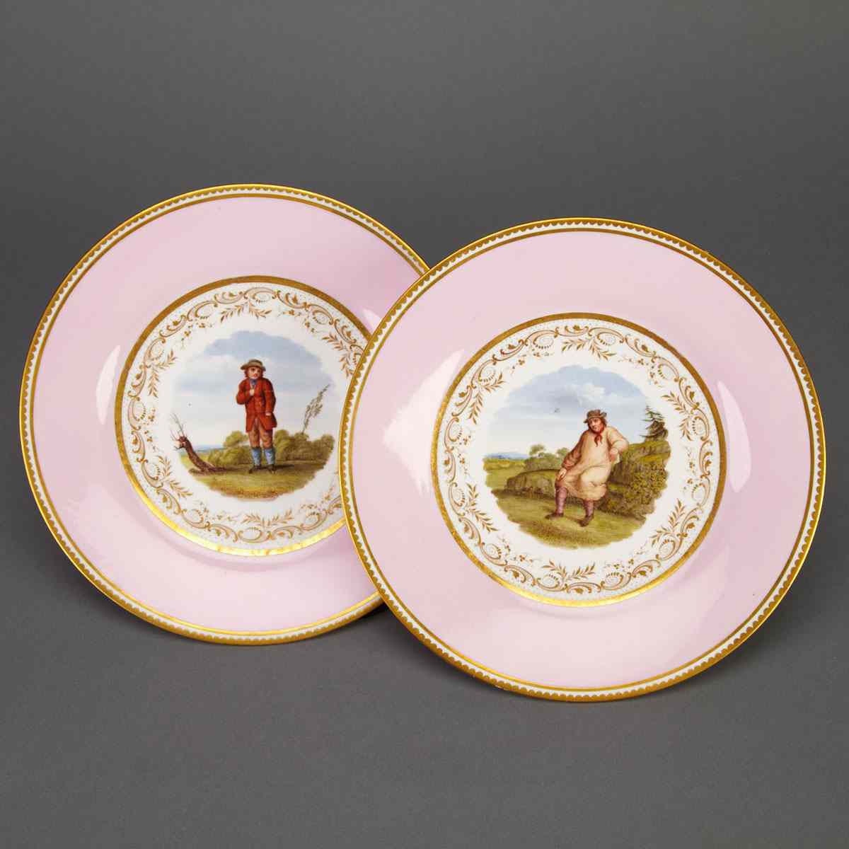 Appraisal: Pair of Flight Barr Barr Worcester Plates c - painted