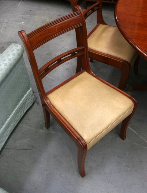 Appraisal: A set of six regency style stained maple dining chairs