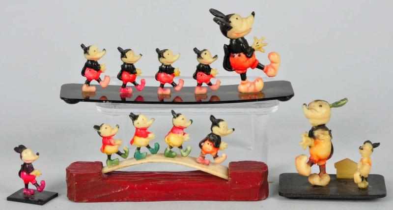 Appraisal: Lot of Celluloid Disney Mickey Figurine Walkers Description Japanese Circa