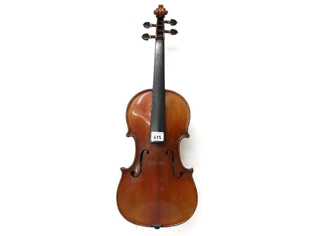 Appraisal: French Stradivari copy violin circa cm