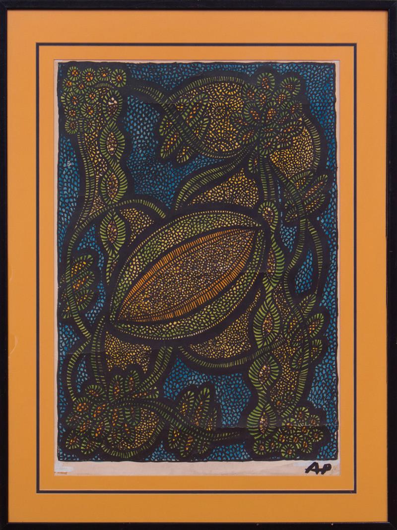 Appraisal: ATTRIBUTED TO AMELIA PELAEZ - TROPICAL FRUITS Mixed media on