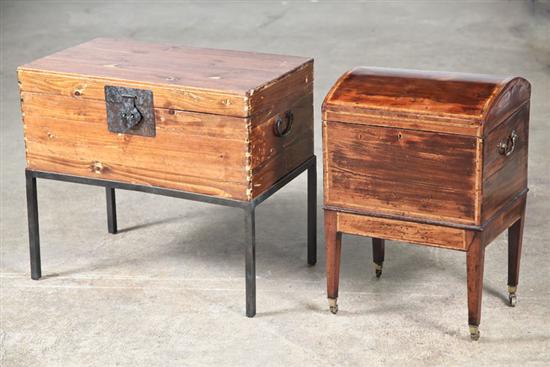 Appraisal: TWO BOXES ON STANDS Includes an English th century mahogany