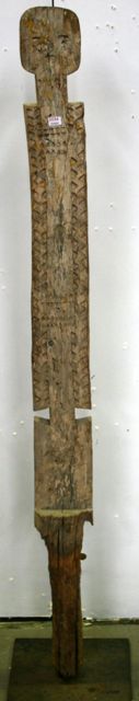 Appraisal: A carved totemic figure the word Yesi carved on the