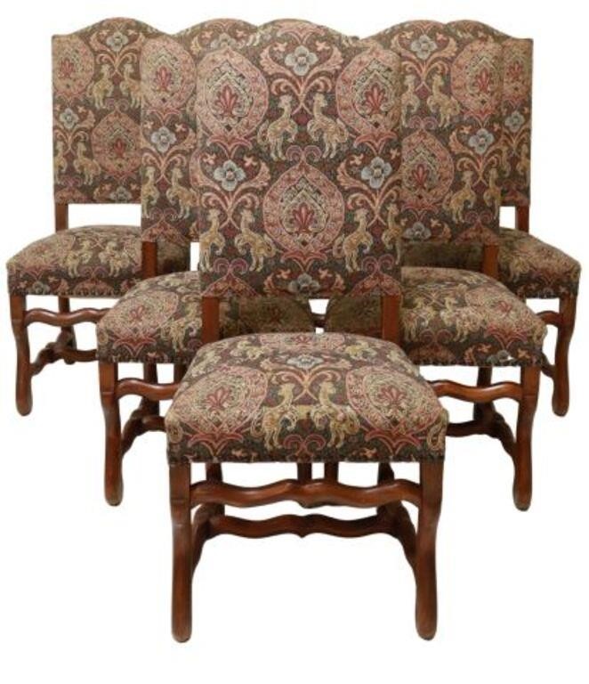 Appraisal: lot of French Louis XIV style highback dining chairs th