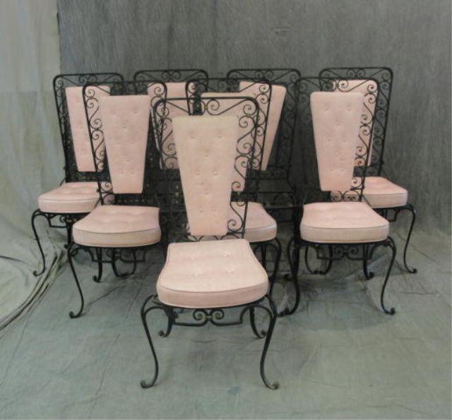 Appraisal: Iron High Back Chairs Very decorative heavy and good quality