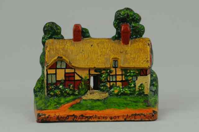 Appraisal: ANN HATHAWAY COTTAGE DOORSTOP A M Greenblatt depicts colorful cottage