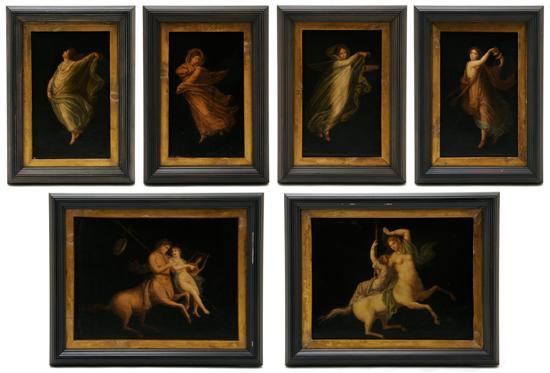 Appraisal: Group of Six Italian Mythological Scenes circa cut from a