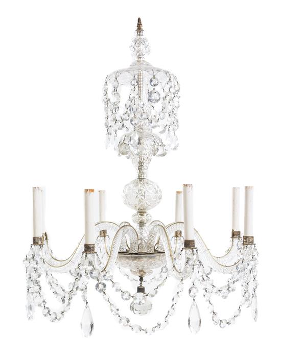 Appraisal: Sale Lot A George III Style Cut Glass Eight-Light Chandelier