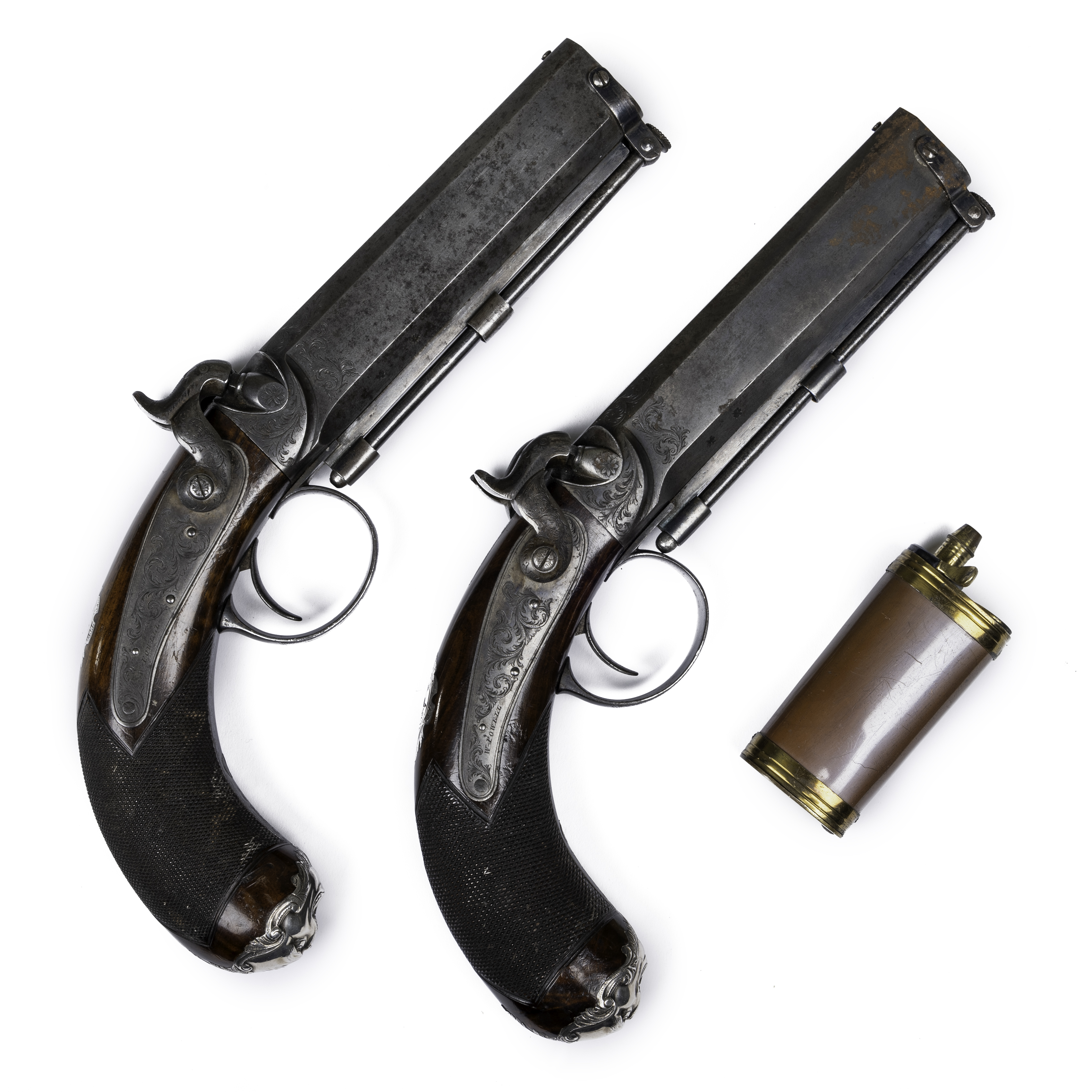 Appraisal: William Powell a pair of over and under percussion pistols