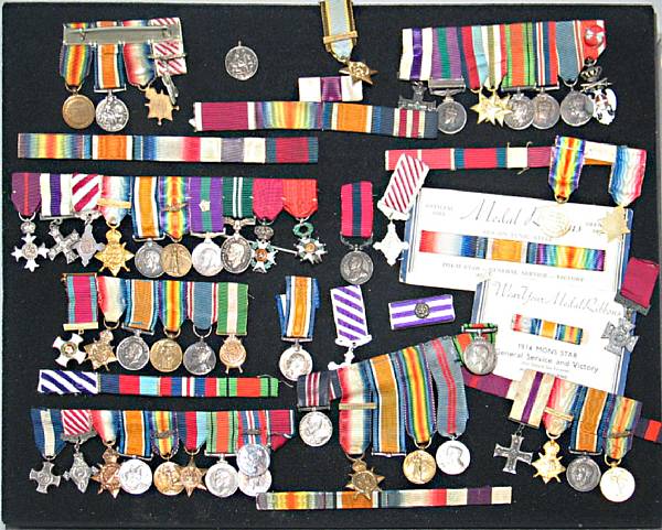 Appraisal: A lot of British miniature medals and ribbon bars Comprising