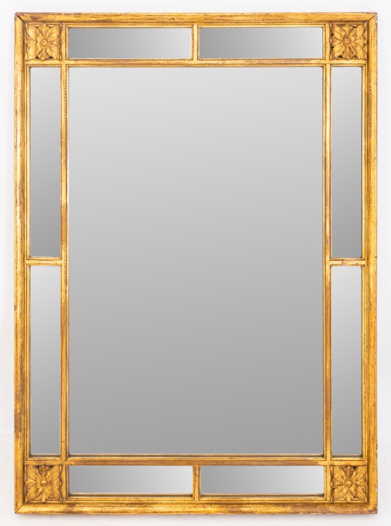 Appraisal: NEOCLASSICAL REVIVAL GILTWOOD MIRROR Neoclassical style rectangular mirror with a