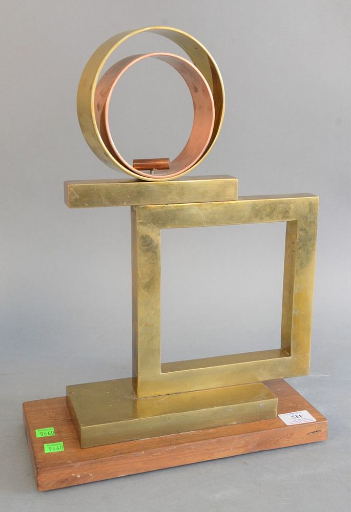 Appraisal: Margaret Wasserman-Levy American - square below interlacing circles Mid-century brass