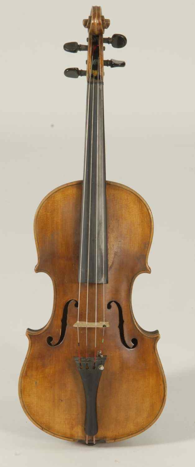 Appraisal: UNMARKED GERMAN VIOLINEarly th CenturyIncludes a fiberglass bow by Glasser