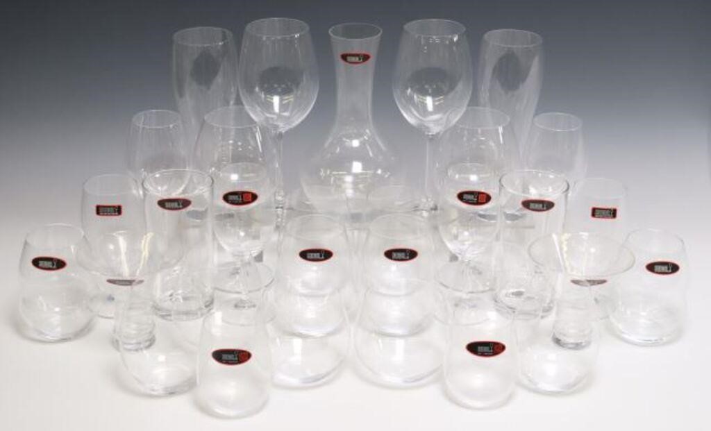 Appraisal: RIEDEL COLORLESS GLASS DRINKWARE DECANTER lot of Riedel colorless glass