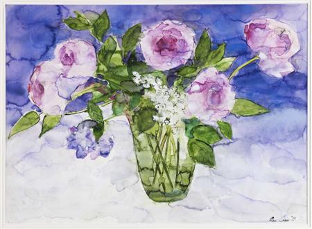 Appraisal: ANN ORAM R SW SCOTTISH B PEONIES AND LILAC Signed