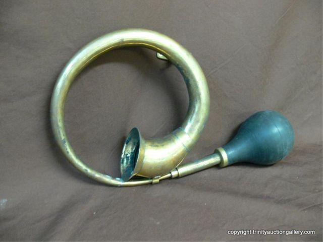 Appraisal: Antique Brass Car Horn - working horn with mounting bracket