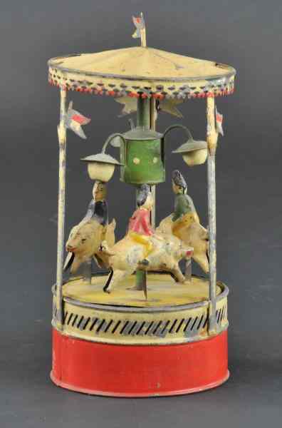 Appraisal: GUNTHERMANN GO-ROUND Germany hand painted overall depicts seated figures on