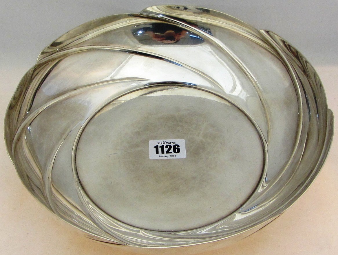 Appraisal: A Tiffany Co Sterling shaped circular bowl with spiral decoration