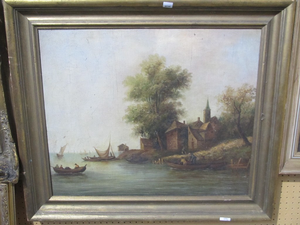 Appraisal: Oil on relined canvas coastal scene unsigned