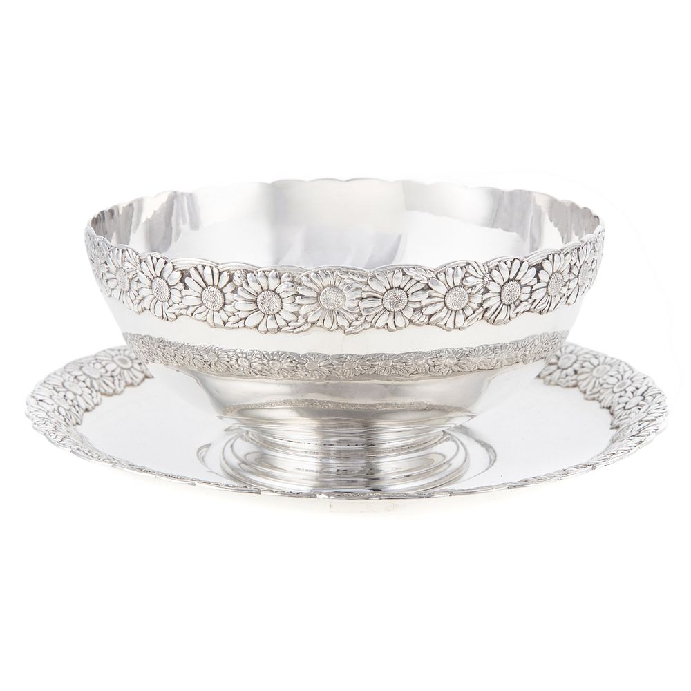 Appraisal: Tiffany Co Sterling Bowl Undertray - date mark pattern low