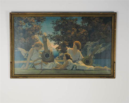 Appraisal: Maxfield Parrish Print The Lute Players framed x