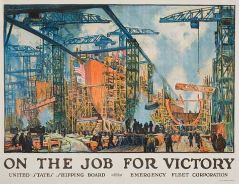 Appraisal: JONAS LIE - ON THE JOB FOR VICTORY x inches