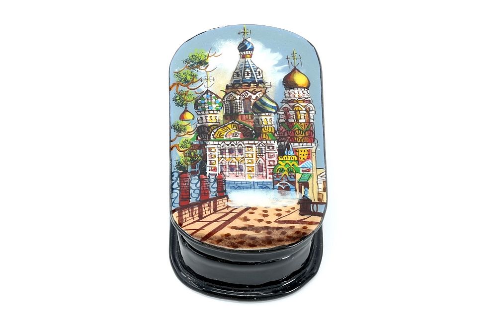 Appraisal: Handmade Russian Lacquer Box Handmade Russian Lacquer Box Titled St