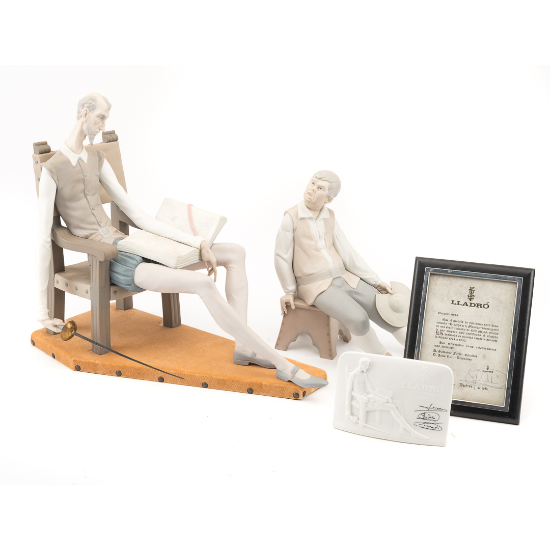 Appraisal: Lladro porcelain figures Don Quixote and Sancho seated figures with