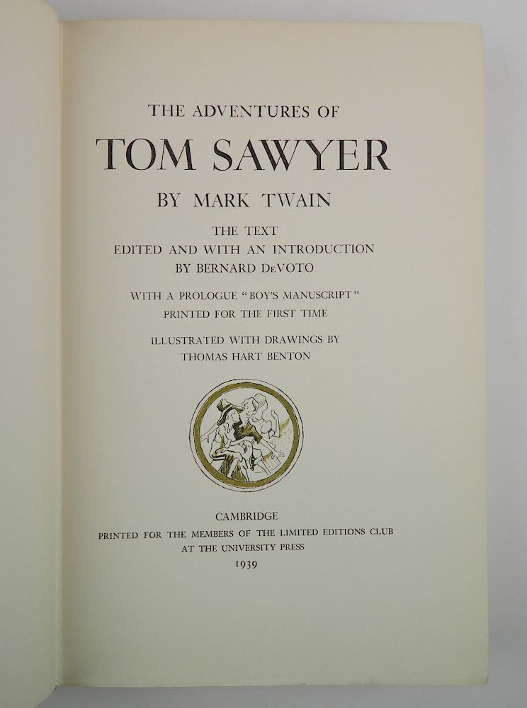 Appraisal: Twain- The Adventures of Tom Sawyer Twain Mark ''The Adventures