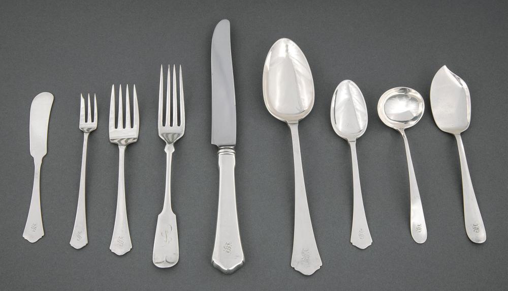 Appraisal: American Sterling Silver Flatware Service Wallace Antique pattern pat incl