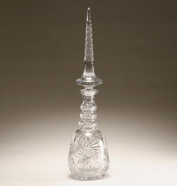 Appraisal: Large Bohemian cut crystal decanter H