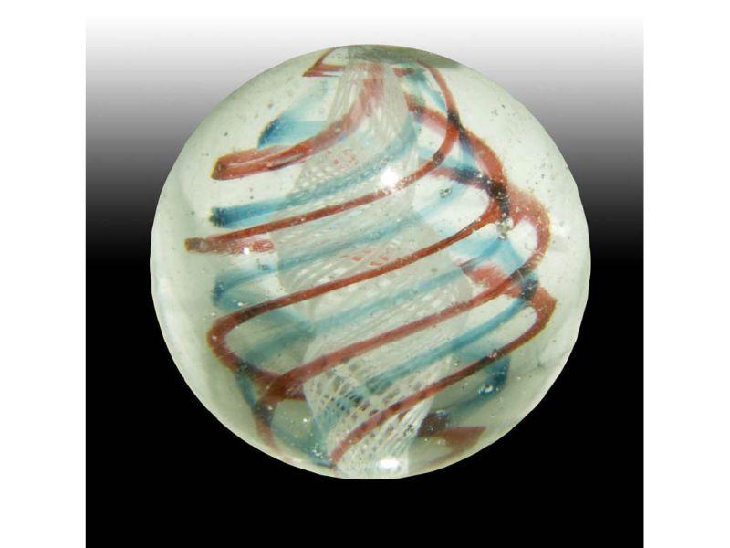 Appraisal: White Tornado Twist Latticino Marble Description '' White latticino core