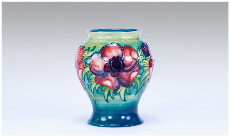 Appraisal: Moorcroft Vase 'Anemone' design tribute tube lined full marks to