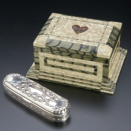 Appraisal: Two jewelry boxes a Tiffany Co Makers sterling oval hinged