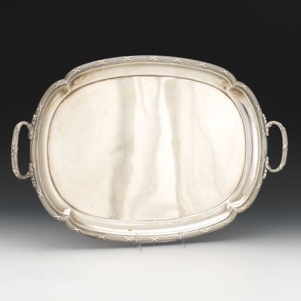 Appraisal: CHRISTOFLE SILVER PLATED TRAY x Silver plated tray with lobed