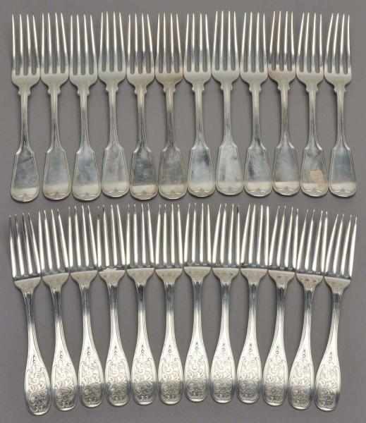 Appraisal: Two Sets of Twelve American Silver Forks The first set