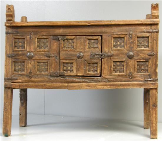 Appraisal: th Century North African provincial oak and metal bound chest