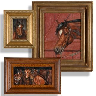 Appraisal: Cynthia Rigden Three works Horse head in front of a