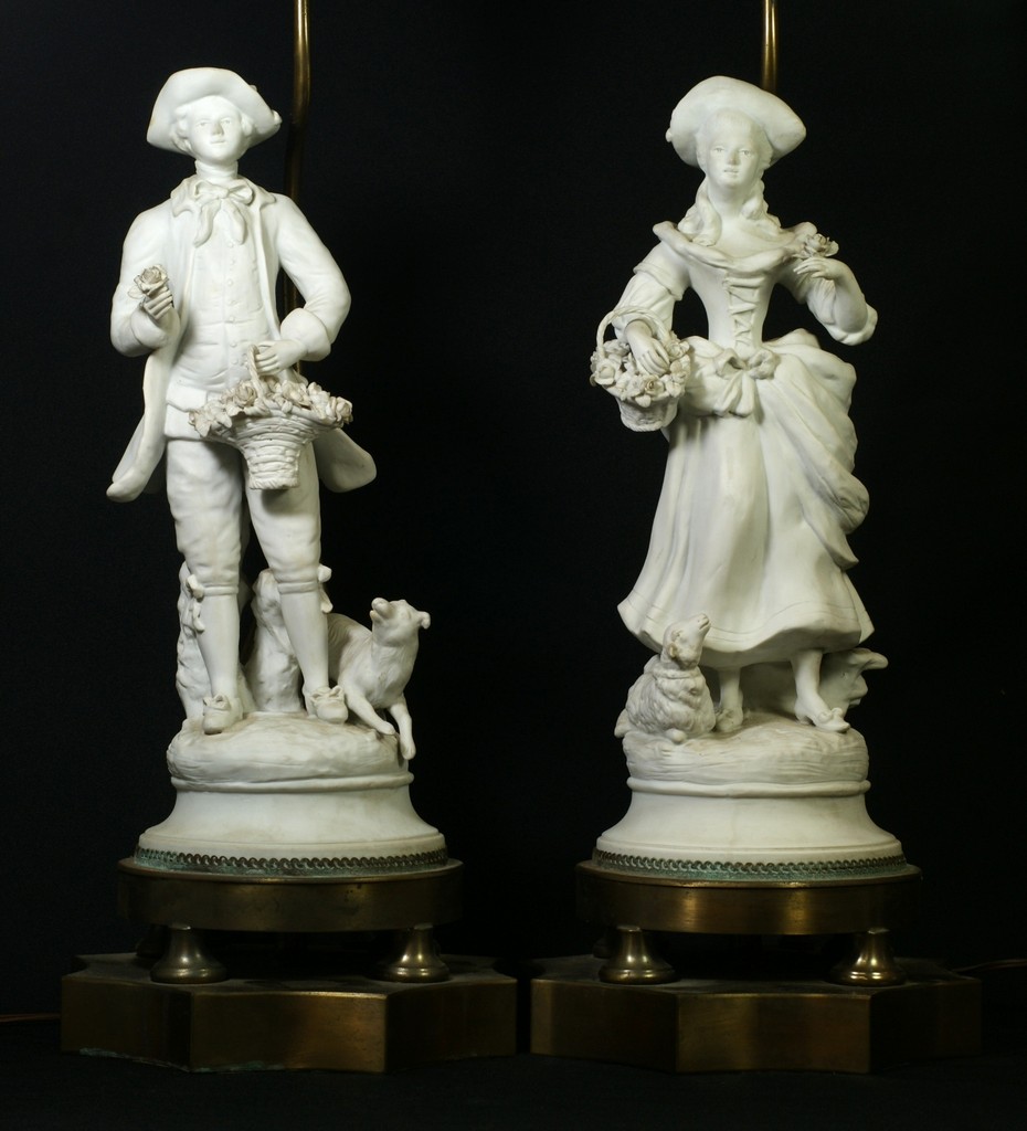 Appraisal: Pr Edme Samson Cie parian porcelain figures titled Le Fleuriste