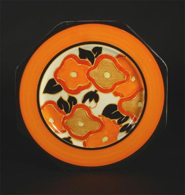 Appraisal: Orange Chintz' a Clarice Cliff Fantasque Bizarre octagonal plate painted